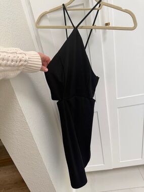 Astr Black Spaghetti-Strap Dress